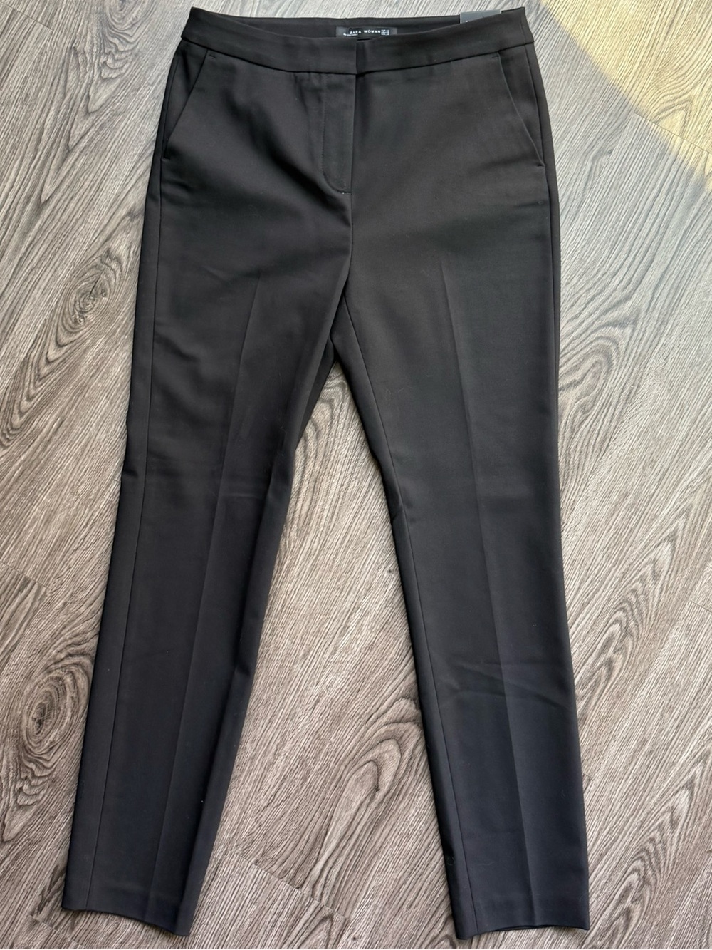 Zara High Rise Skinny Trousers Black (Size 8)